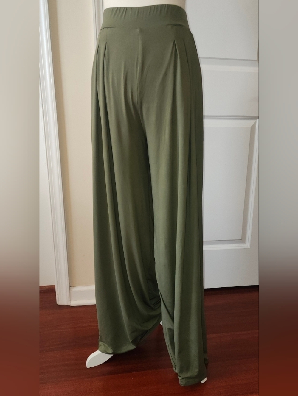 Oh Polly Olive Wide-Leg Palazzo Pants